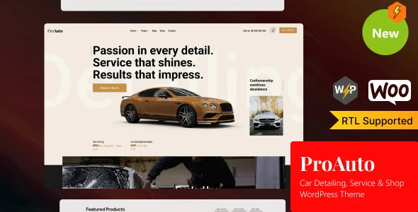 ProAuto – Car Detailing, Service & Shop WordPress Theme